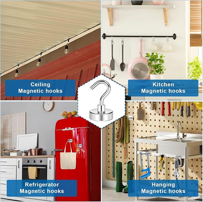 LOVIMAG Magnetic Hooks for Hanging, 30lbs Magnet Hooks for Cruise Ship - Image 3