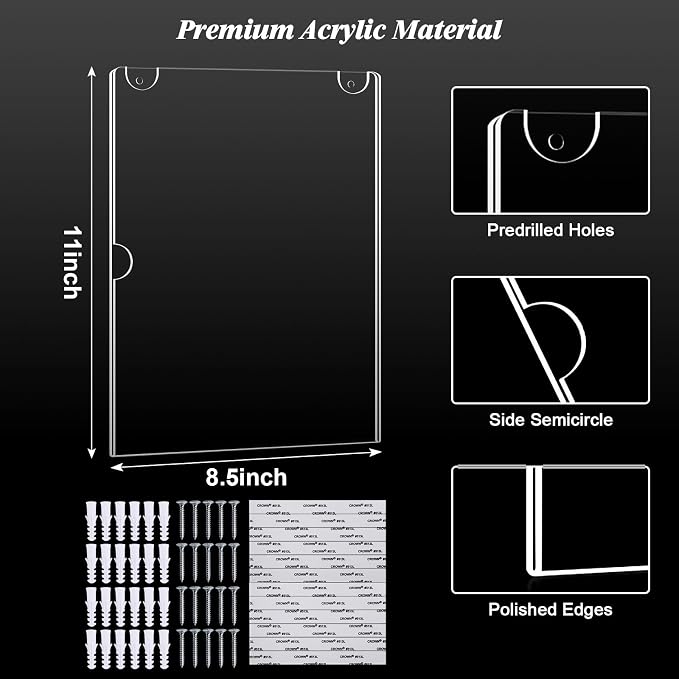 xydstay 6pack Acrylic Wall Sign Holder - Image 7