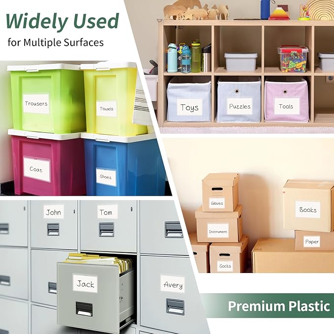 NIUBIER Storage Bin Labels, 36 Pack 3x4.5 Index Card Holder, Removable Tote - Image 4