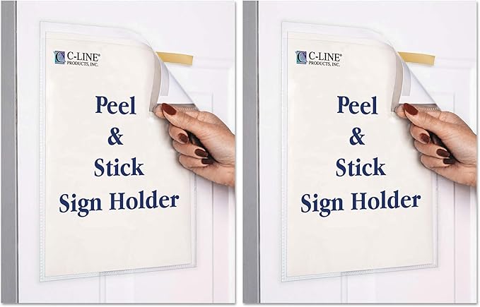 C-Line Peel and Stick Display Pockets, 8.5 x 11 Inches by C-Line