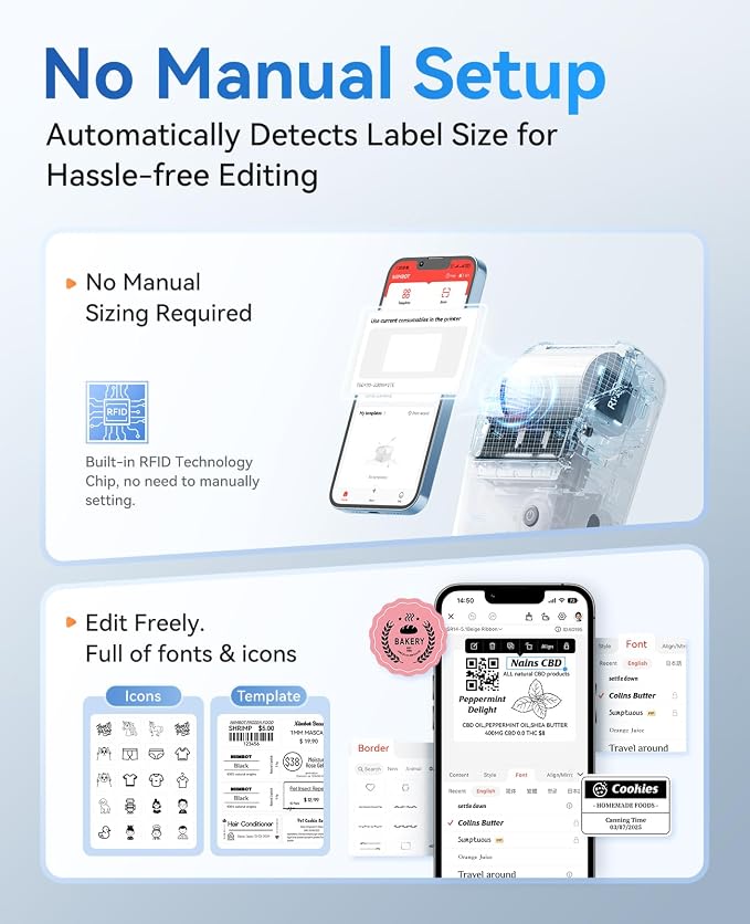 NIIMBOT B1 Label Maker Machine, Thermal Label Printer Easy to Use - Image 3