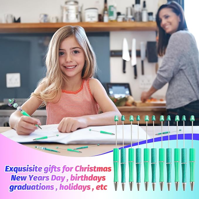 150 Pieces DIY Beadable Pen Kit – 50 Plastic Ballpoint Pens - Image 4