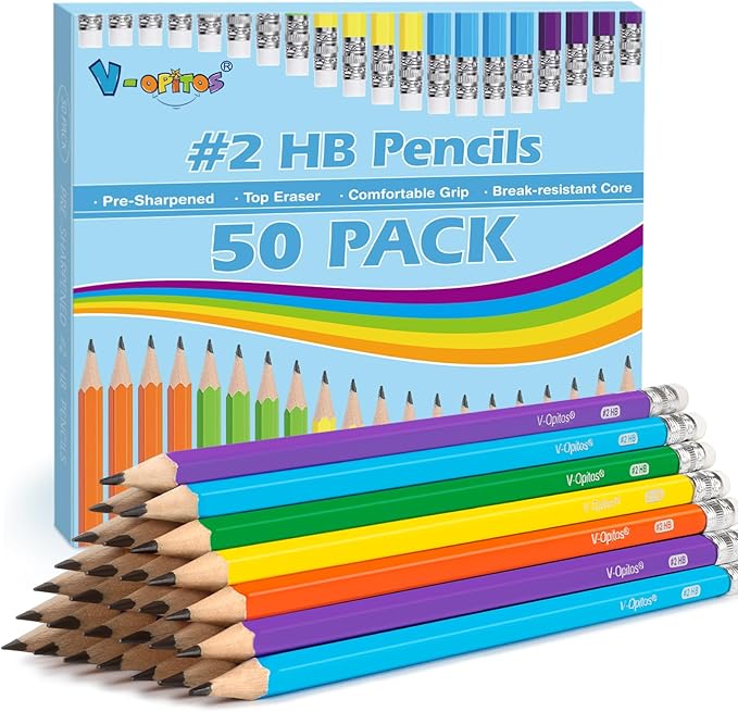 V-Opitos #2 Pre-Sharpened Wood-Cased Pencils, 50 Pack by Wearecommittedtotheresearchandproductionofhigh-qualitykidstoysschoolofficesuppliesandholidayproducts