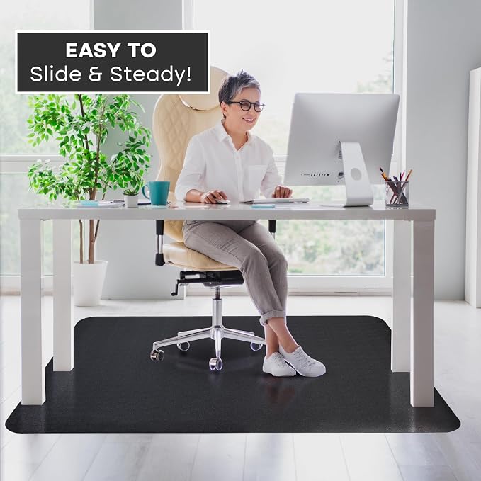 Office Chair Mat for Hardwood Floor: 63" x 51" Extra Large Black Office Chair - Image 7
