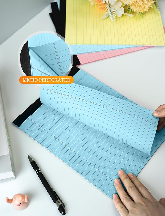 Colored Legal Pads 8.5 x 11, 2 Pack Pink Notebook Paper 8.5 x 11, Colored Note Pads 8.5 x 11 Notepad, Paper Pads 8.5 x 11 Writing Pads, Colored Lined Pads of Paper 8.5 x 11, Wide Ruled, 30 Sheets/Pad-DeskLoop Office