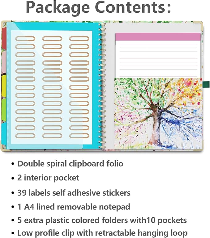 Clipboard Folio with Notepad for Letter Size, 5 Extra Folders with Storage 10 - Image 2
