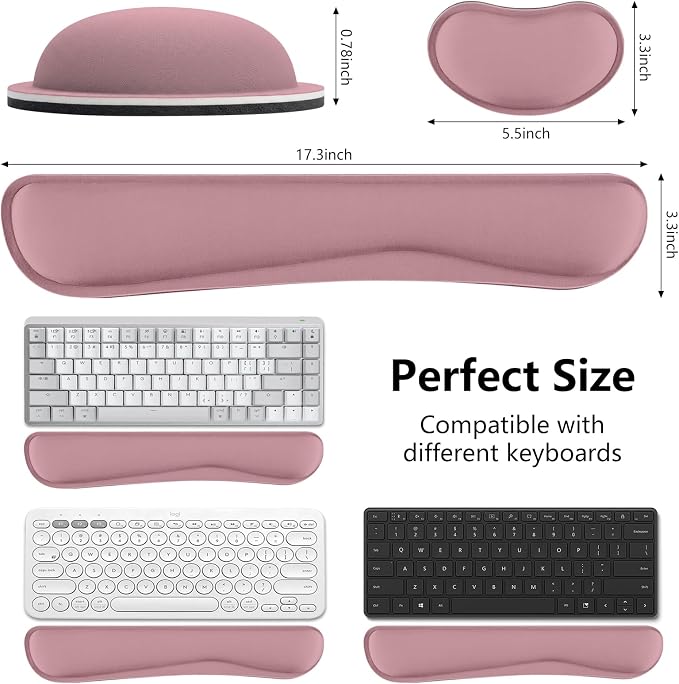 Wrist Rest for Computer Keyboard, Memory Foam Keyboard Wrists Rest, Ergonomic - Image 3
