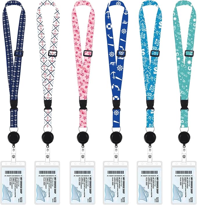 6 Pack Cruise Lanyards for ID Badges & Ship Cards by Unknown