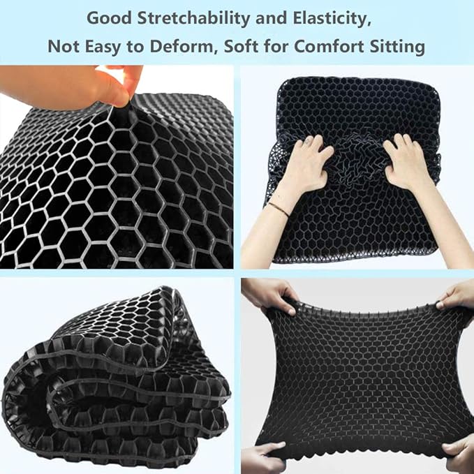 Gel Seat Cushion for Long Sitting (Super Large & Thick), Soft & Breathable, Gel Chair Cushion for Wheelchair, for Hip Pain, Gel Seat Cushion for Office Chair-DeskLoop Office