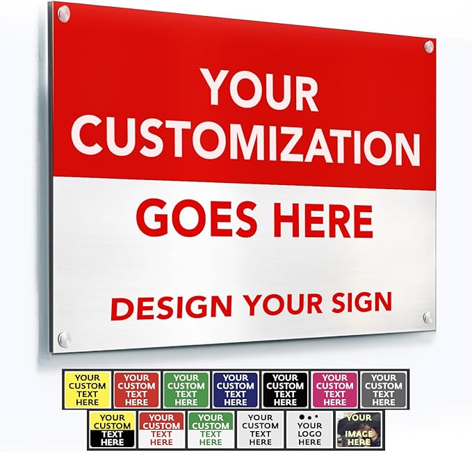Custom Metal Signs, Personalized Aluminum, Waterproof Business Signs by SpeedyOrders