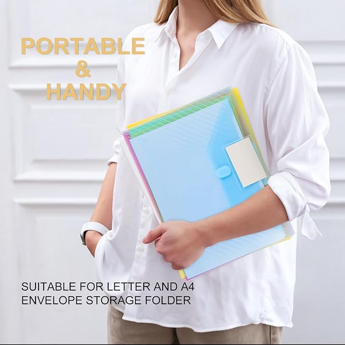 100 Pack, Plastic Envelopes File Folders, HeavyDuty Document Folder - Image 2