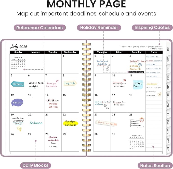 Planner 2026-2027 for Women & Men, Academic Monthly and Weekly Calendar Planner - Image 2