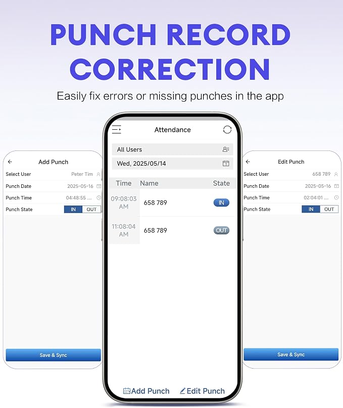 NGTeco APP Time Clock, Fingerprint & PIN Times Clock - Image 4