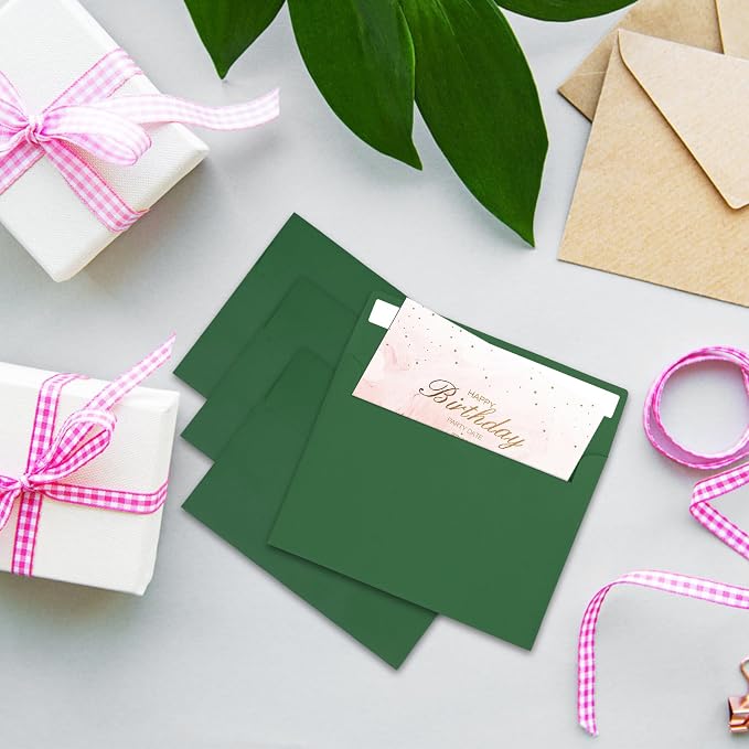 50Packs A7 Green Envelopes 5x 7Inch Card Envelopes, Self Seal - Image 5
