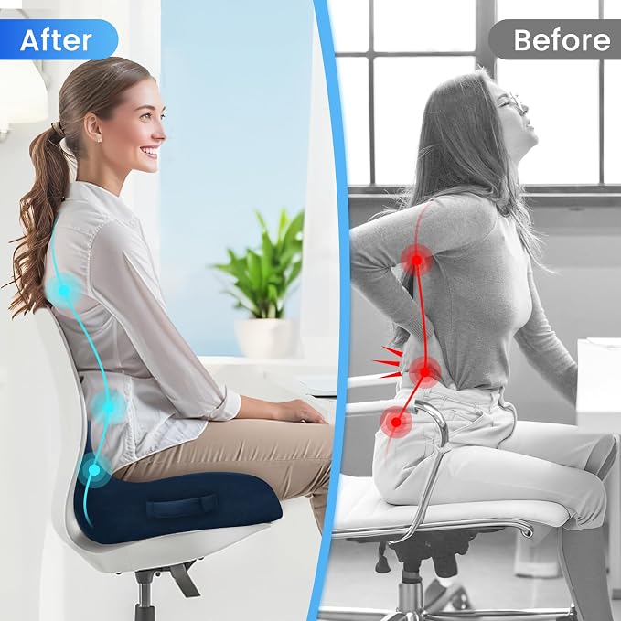 CushZone Seat Cushion, Memory Foam Office Chair Seat Cushion - Image 7