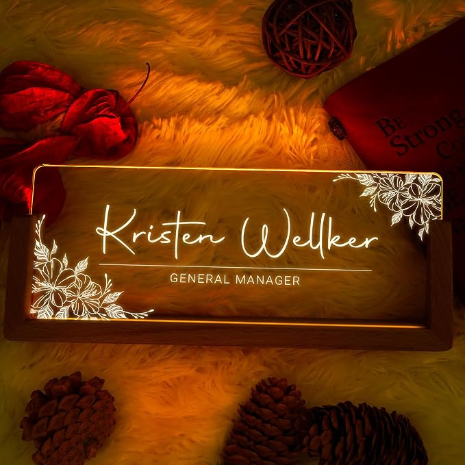 Custom Light Up Name Plate for Desk, Desk Name Plate Personalized - Image 4