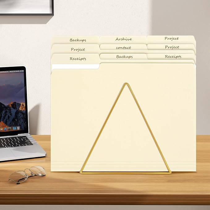 File Folders, 50 Pack Manilla Folders 8.5x11, 1/3 Cut Tabs Manila File Folders - Image 2