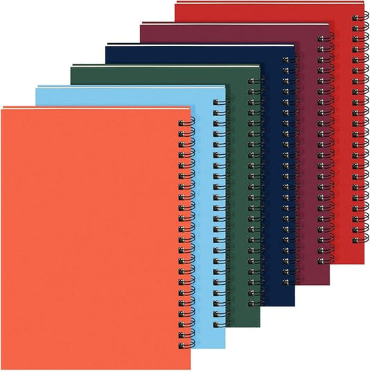 Yahenda Spiral Notebook Bulk A5 College Ruled Journals Notebooks Lined 8.3 x 5.5 Inch Note Books Writing Thick Paper Notebook for Christmas Office Business School Gifts Supplies(Trendy Colors, 6 Pcs)-DeskLoop Office