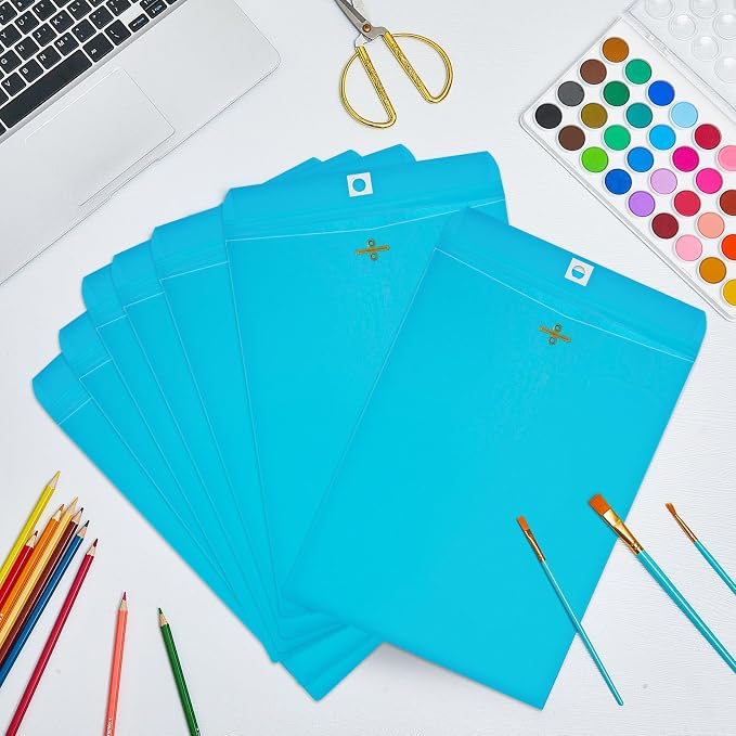 Geyee 100 Pcs Clasp Manilla Envelopes 10 x 13 Inch Gummed Colored Envelopes - Image 4
