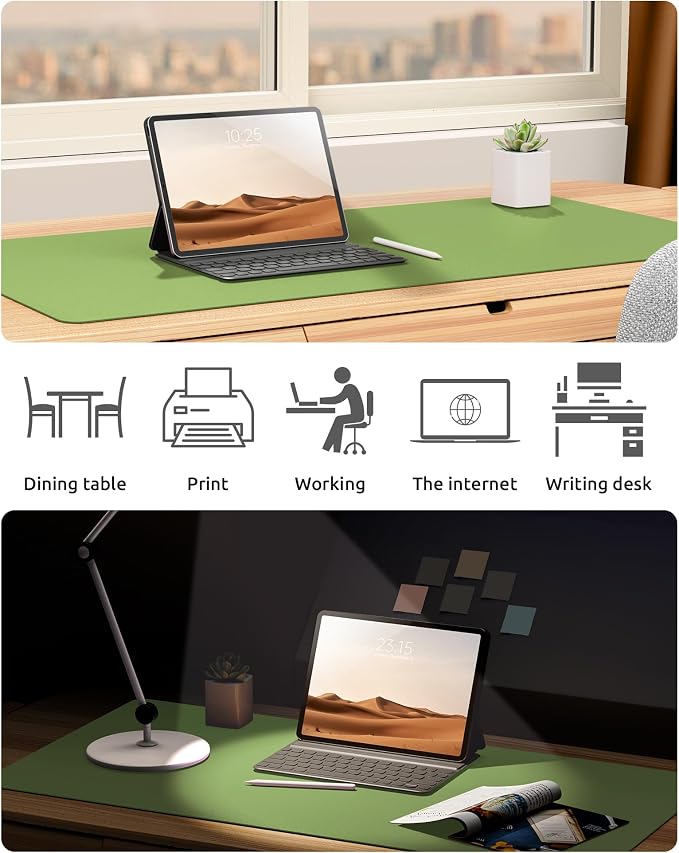 YSAGi Leather Desk Protector, Office Mat, Large Mouse Mat, Non-Slip PU Leather - Image 6