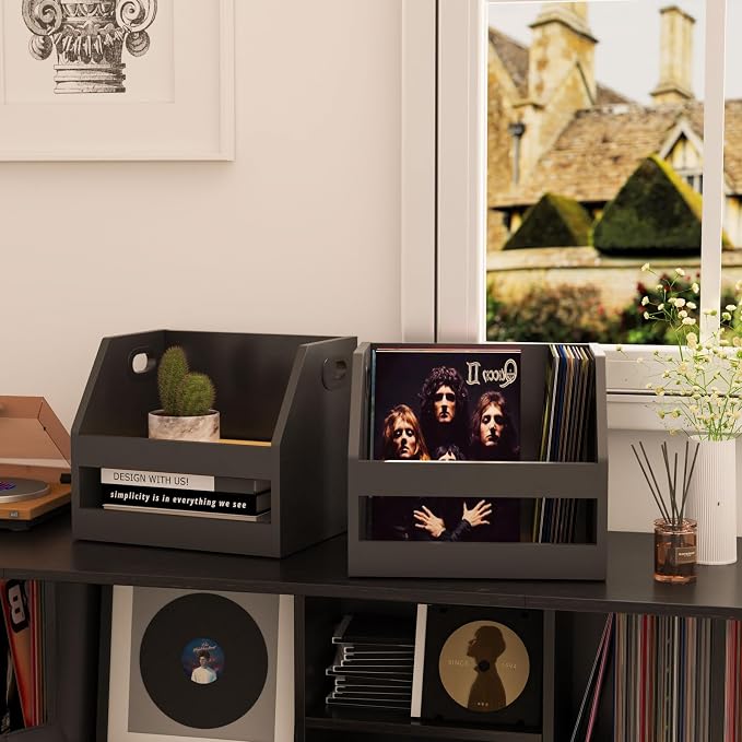 YMYNY Record Storage Holder, 14.96*11.42*11.42", UHCD001B | Vinyl Album Box - Image 4