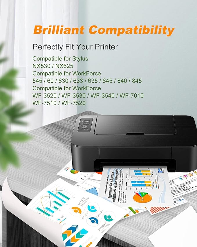 MILEKO 127XL Ink Cartridge Remanufactured Replacement for Epson 127 XL Ink Cartridges T127 Ink for Workforce 60 545 845 645WF-3540 WF-3530 WF-3520 WF-7010 WF-7510 Stylus NX530 NX625 Printer (5 Pack)-DeskLoop Office