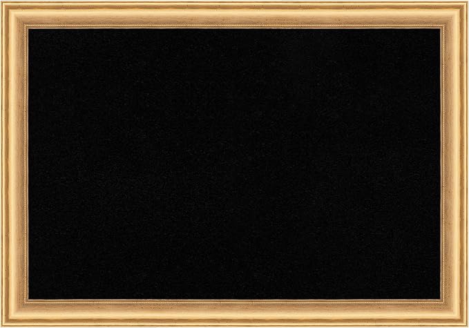 Amanti Art Black Cork Board for Wall, 14x20 Vision Board with Gold Wood Frame, Small Corkboard Office Decor for Home Organization, Casual Corkboard Pinboard to Display Items for Home Organization in-DeskLoop Office