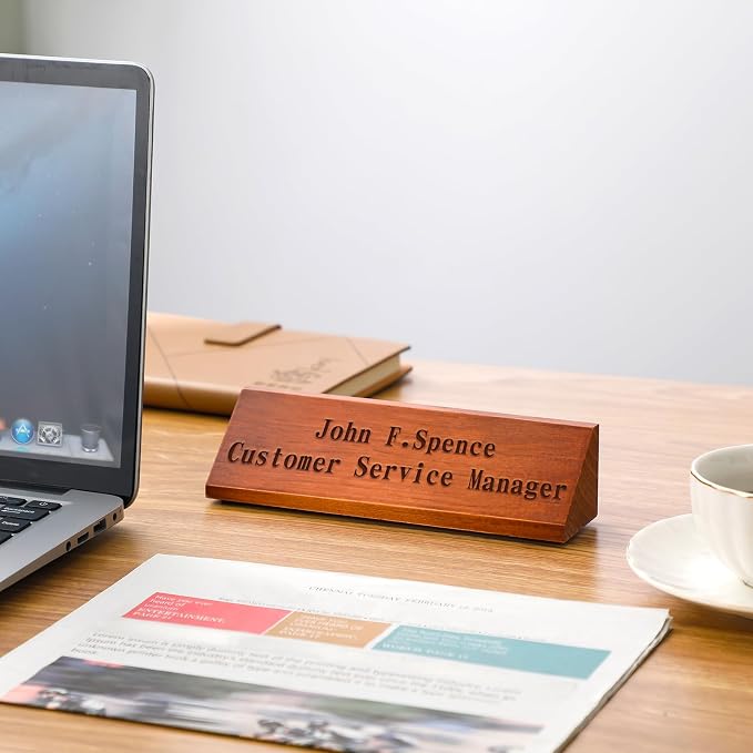 Eersida 2 Pcs Blank Business Wood Name Plate - Image 5
