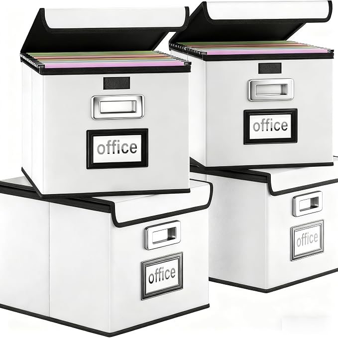 Portable Leather File Organizer Boxes by Huolewa