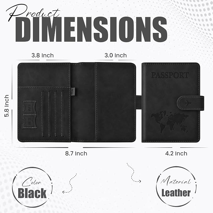 Passport Holder for Travel Essentials, Passport Wallet Cover Case for Travel - Image 3