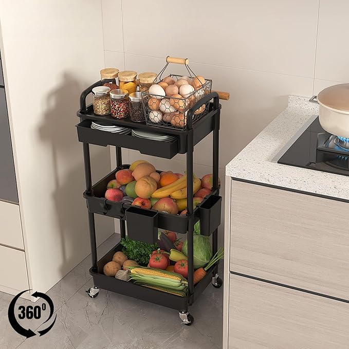 3 Tier Rolling Utility Cart - Image 4
