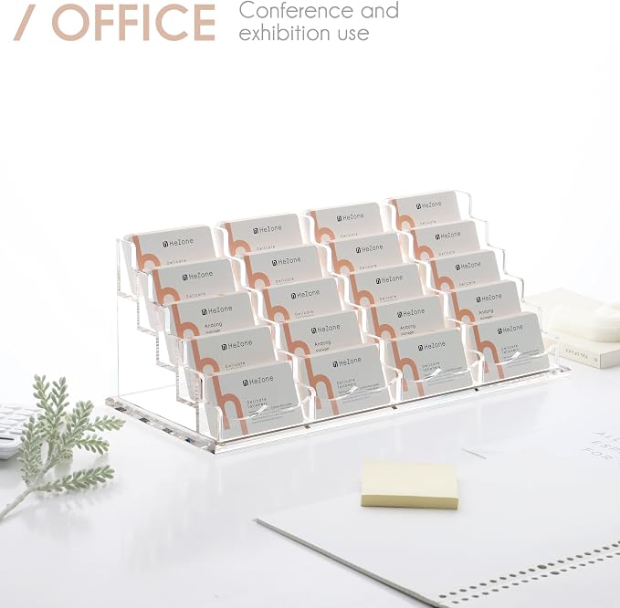 HeZone Business Card Holder for Desk Multiple Cards Display Stand Rack for - Image 4