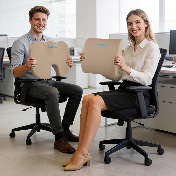 CushZone Ergonomic Seat Cushion & Lumbar Support Pillow - Image 6