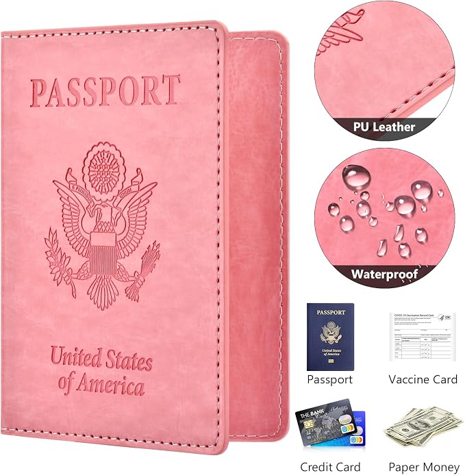 Eoehro Passport and Vaccine Card Holder, Faux Leather, Lightweight, Waterproof - Image 4
