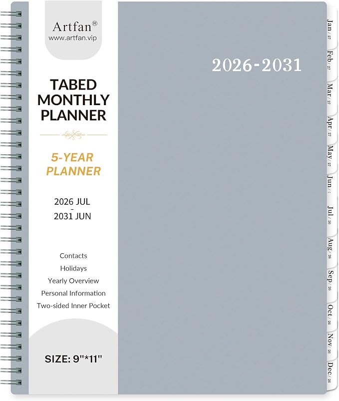 2026-2031 Monthly Planner/Calendar by Artfan