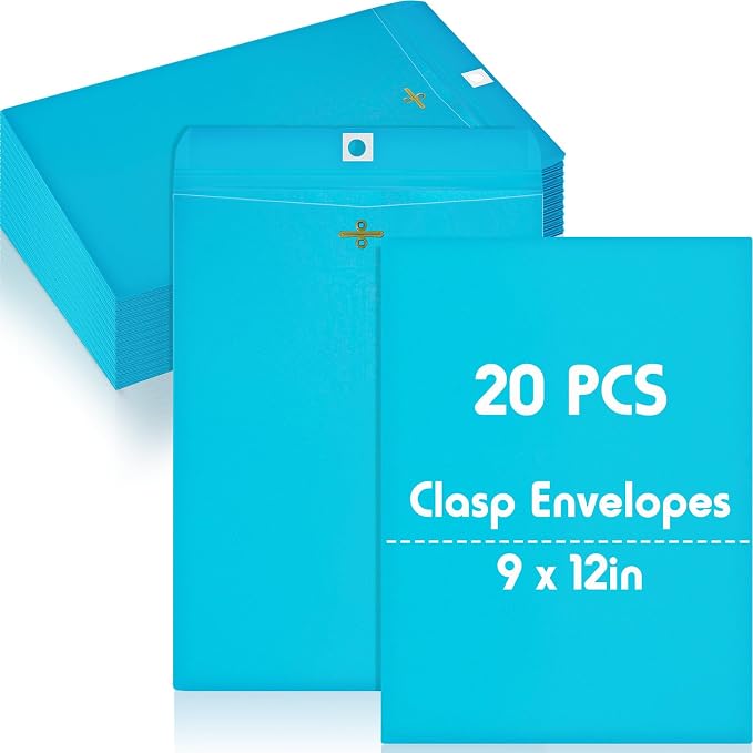 Geyee 20 Pcs 9 x 12 Inch Clasp Envelopes Letter Size Mailing Envelopes by Geyee