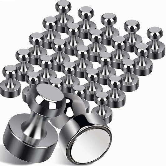 25Pcs Fridge Magnets, Bright Black Strong Refrigerator Magnets Small Push Pin Magnet s, Magnetic Decorative Magnet s for Whiteboard, Classroom, Office, Dry Erase and Map Magnet-DeskLoop Office