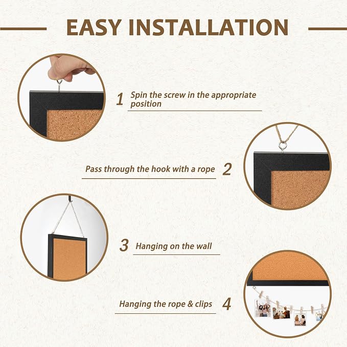 Double-Sided Small Wood Framed Cork Board - Image 3
