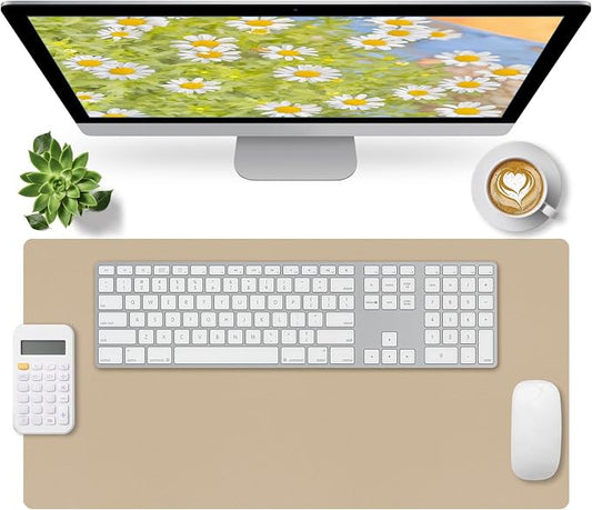 Bloss Beige Desk Mat 23.6" x 13.8", Desk Matt by Bloss