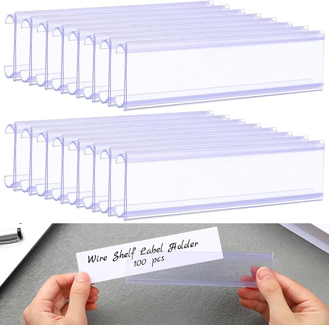 Kathfly 100pcs Wire Shelf Label Holders by Kathfly