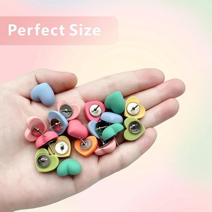 30 Pcs Cute Heart-Shaped Decorative Push Pins - Image 5