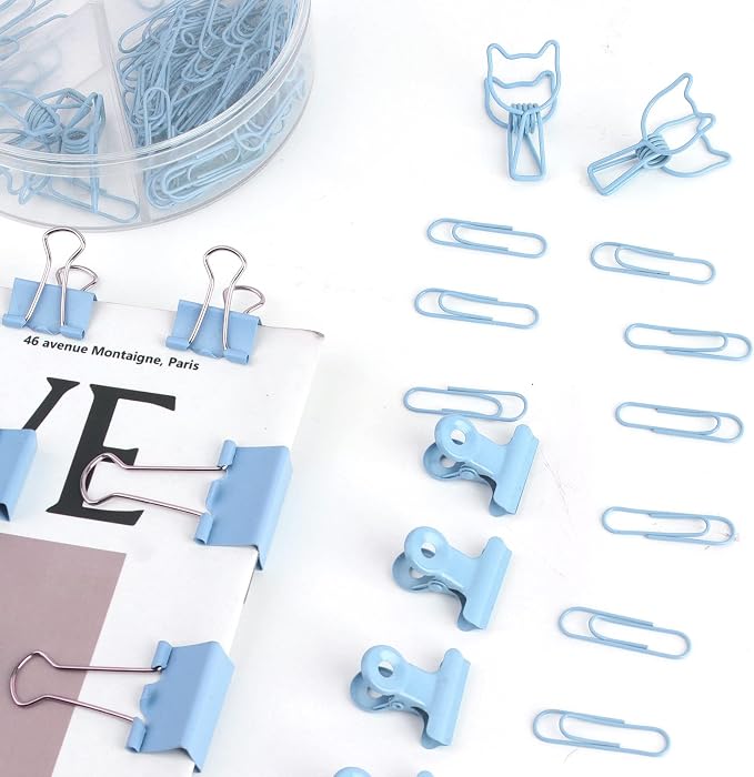 Paper Binder and Clips Set, Metal Assorted Sized Binders - Image 6