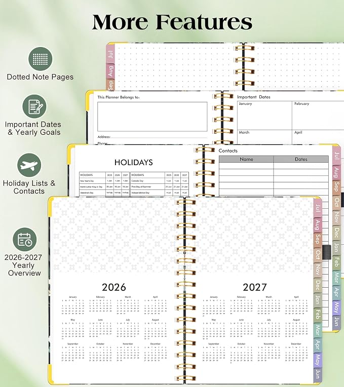 Academic Planner 2026-2027, Hardcover Weekly and Monthly Calendar Planner from - Image 6