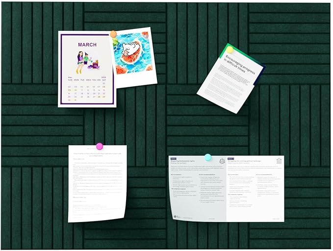 Stripe Felt Bulletin Board Tiles, Cork Board Alternative 48 x 36 in | 0.35 in - Image 8