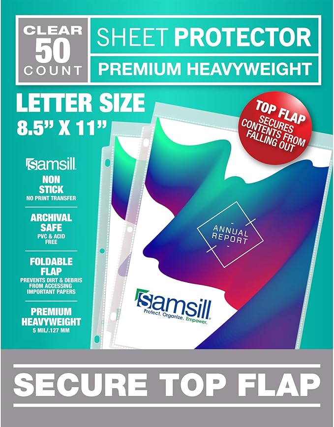 SAMSILL Secure TOP Sheet Protector Family by Samsill