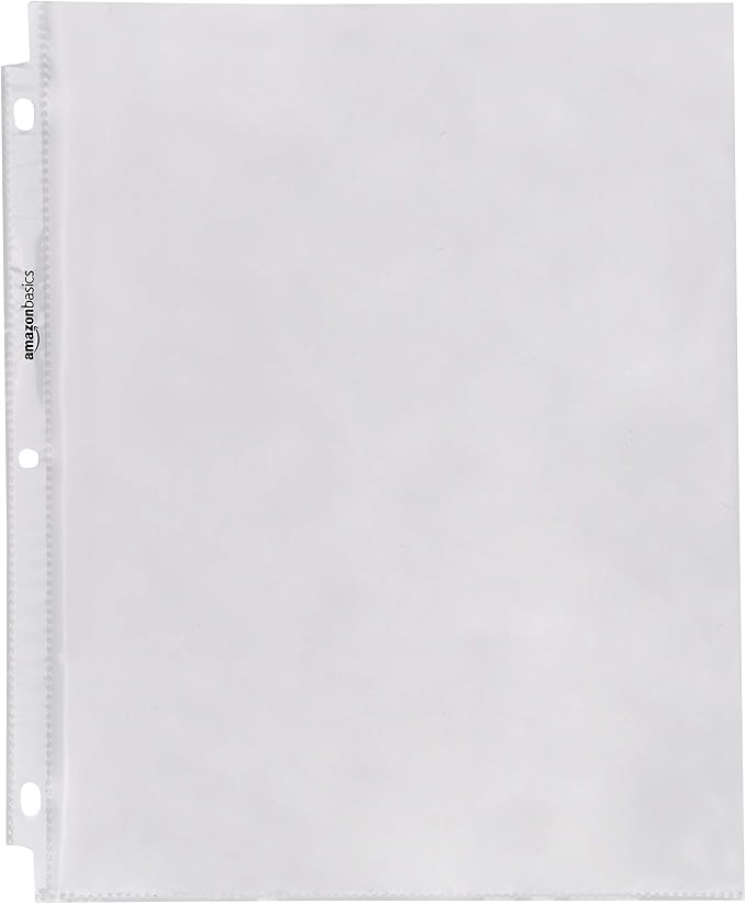Amazon Basics Sheet Protectors for 3 Ring Binder, Top Loading - Image 2