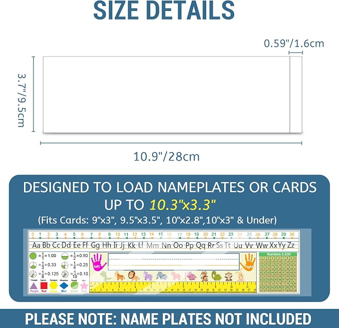 40 PCS Nameplate Pocket, 10.9" x 3.7" Adhesive Desk Nameplates Easy Remove - Image 2