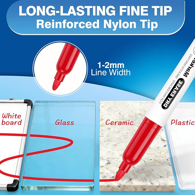 SFAIH Fine Tip Dry Erase Markers - Image 2