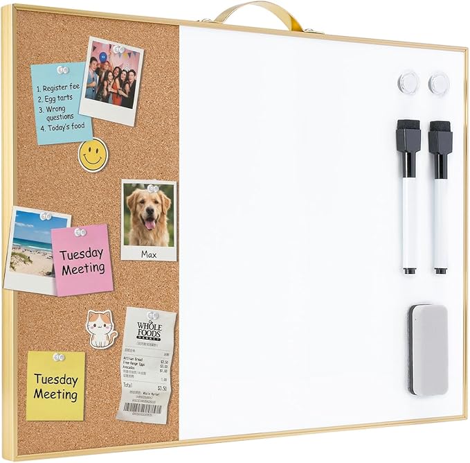 Small Cork Board Whiteboard Combo by TSJOFFICE-WipeCleanThinkGreenWorkSmart