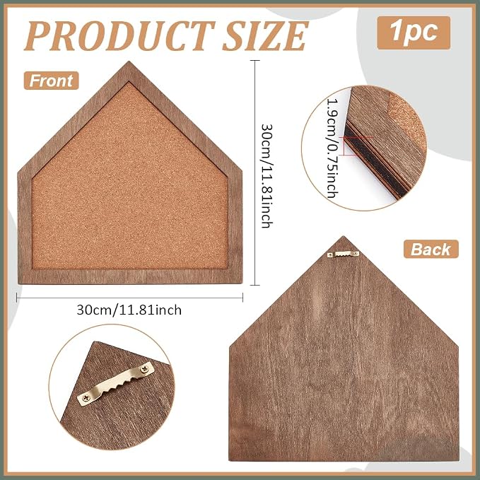 BENECREAT Cork Brooch Board, Baseball Home Plate Style, 11.8x11.8 Inch | Wall - Image 2